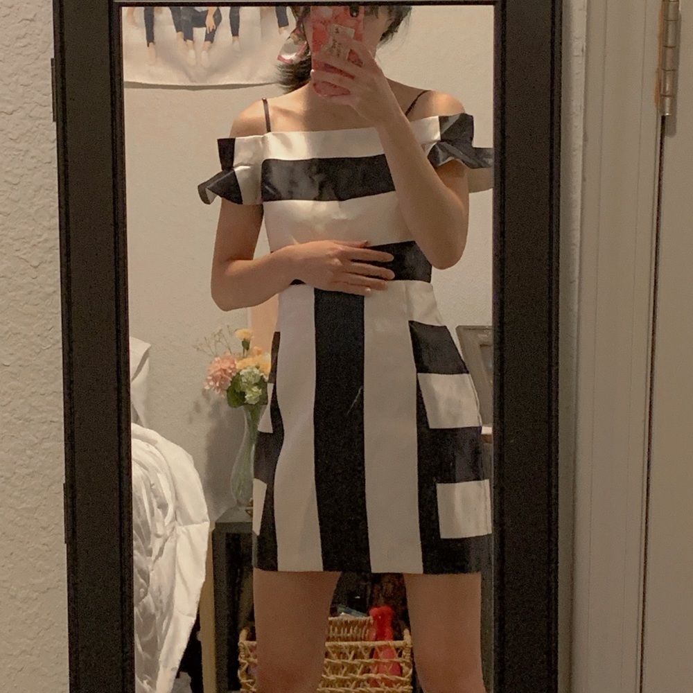Striped semi-formal dress
